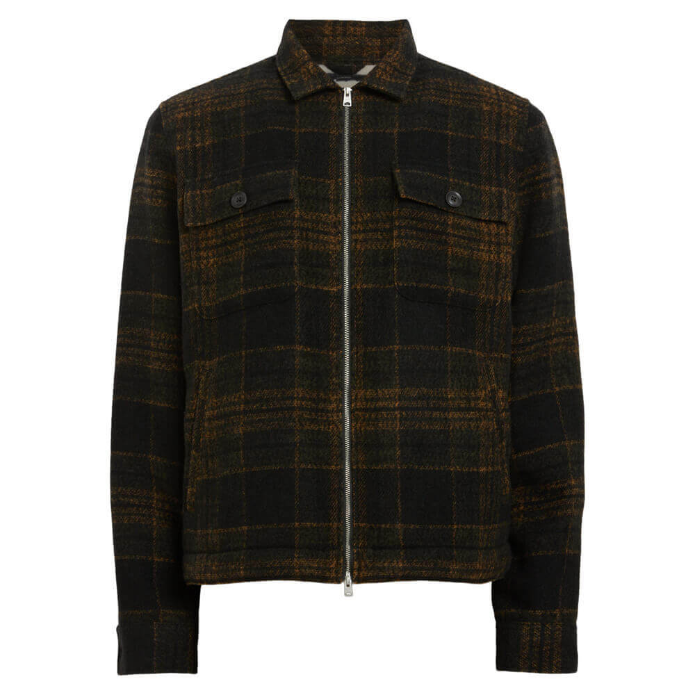 AllSaints Bauhaus Checked Sherpa Lined Jacket